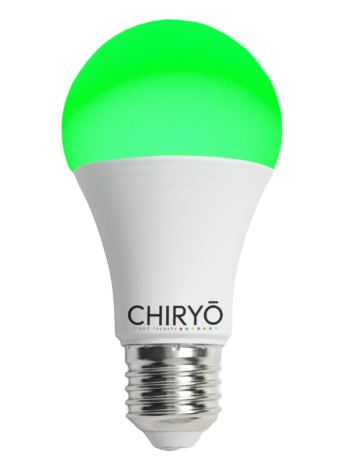 CHIRYO Light Therapy Calm Green 520nm E27 bulb lightbulb, Healthy Lighting for natural headache and migraine relief