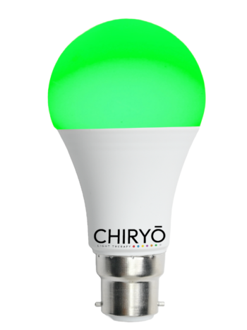 CHIRYO Light Therapy Calm Green 520nm B22 bulb lightbulb, Healthy Lighting for natural headache and migraine relief