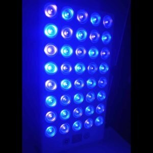 Glow Younger, Heal Faster, Feel Better 16 7in1 Blue Light Therapy Panel – 415nm + 453nm Acne Psoriasis Eczema Vitiligo bacteria redness rosacea profile of white panel switched on