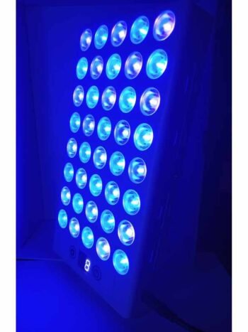 7in1 Blue Light Therapy Panel – 415nm + 453nm Acne Psoriasis Eczema Vitiligo bacteria redness rosacea side profile of white panel switched on