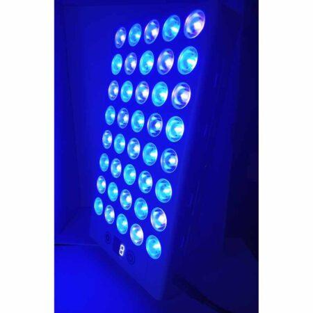 7in1 Blue Light Therapy Panel 415nm + 453nm Acne Psoriasis Eczema Vitiligo bacteria redness rosacea side profile of white panel switched on