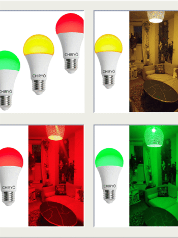 CHIRYO Light Therapy Healthy Lighting multi trio pack Peaceful Red 630n Sunset Amber 600n Calm Green 520nm BULB E27