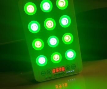 Ointments and Skincare: How to Maximise the Benefits of LED Light Therapy 4 CalmMotion www.chiryolighttherapy.com rechargeable battery handheld panel green light therapy 520nm and 550nm stop headaches naturally battery powered