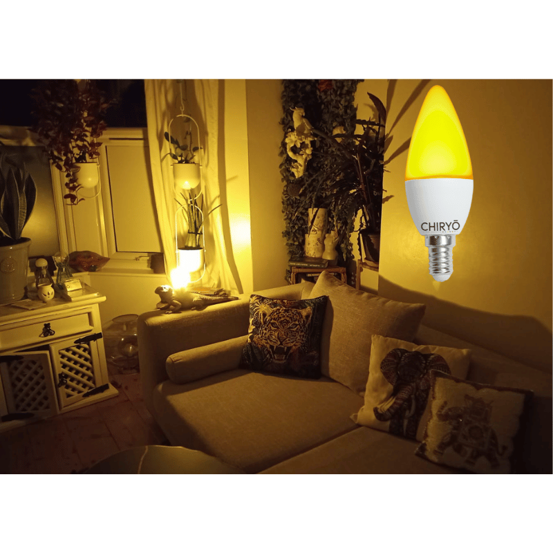 Sunset amber light bulb candle no blue light e14 healthy lighting CHIRYO LIGHT THERA