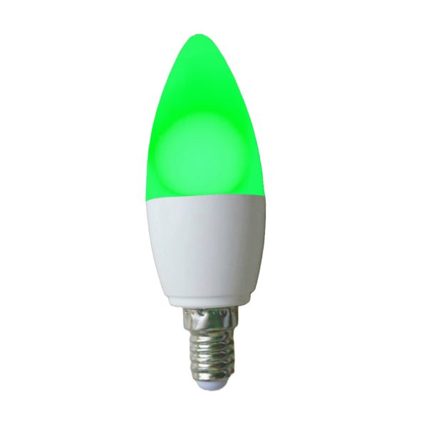 CHIRYO Light Therapy Calm Green 520nm E14 candle lightbulb, Healthy Lighting for natural headache and migraine relief