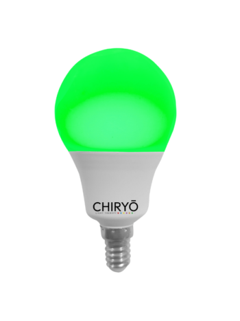 CHIRYO Light Therapy Calm Green 520nm E27 lightbulb, Healthy Lighting for natural headache and migraine relief