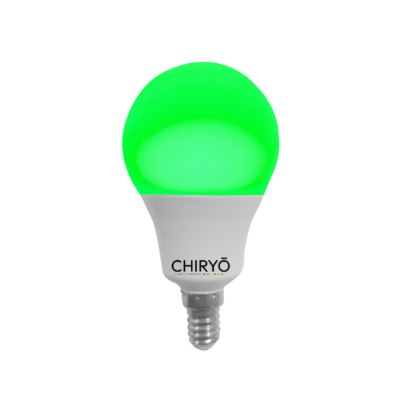 CHIRYO Light Therapy Calm Green 520nm E27 lightbulb, Healthy Lighting for natural headache and migraine relief