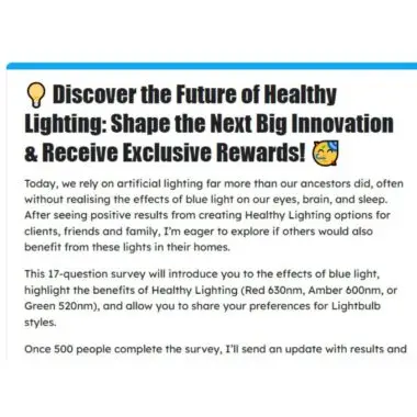 Healthy Lighting Survey Shape the Next Big Innovation