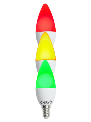 CHIRYO Light Therapy Healthy Lighting multi trio pack Peaceful Red 630n Sunset Amber 600n Calm Green 520nm Candle E14