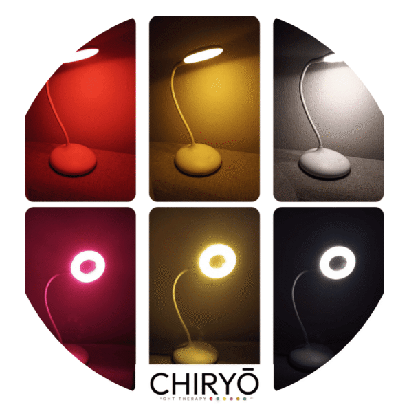 CHIRYO Home Page 14 healthy smart lamps 3in1 SLEEP RELAX TASK Healthy lighting Mode 1 SLEEP Peaceful Red blue light free Mode 2 RELAX Sunset Amber 100 blue light free Mode 3 Task Full Spectrum bright white light for reading, cook