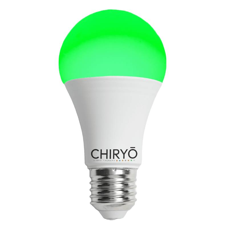 CHIRYO Light Therapy Calm Green 520nm E27 bulb lightbulb, Healthy Lighting for natural headache and migraine relief CHIRYO Light Therapy Calm Green 520nm E27 bulb lightbulb, Healthy Lighting for natural headache and migraine relief